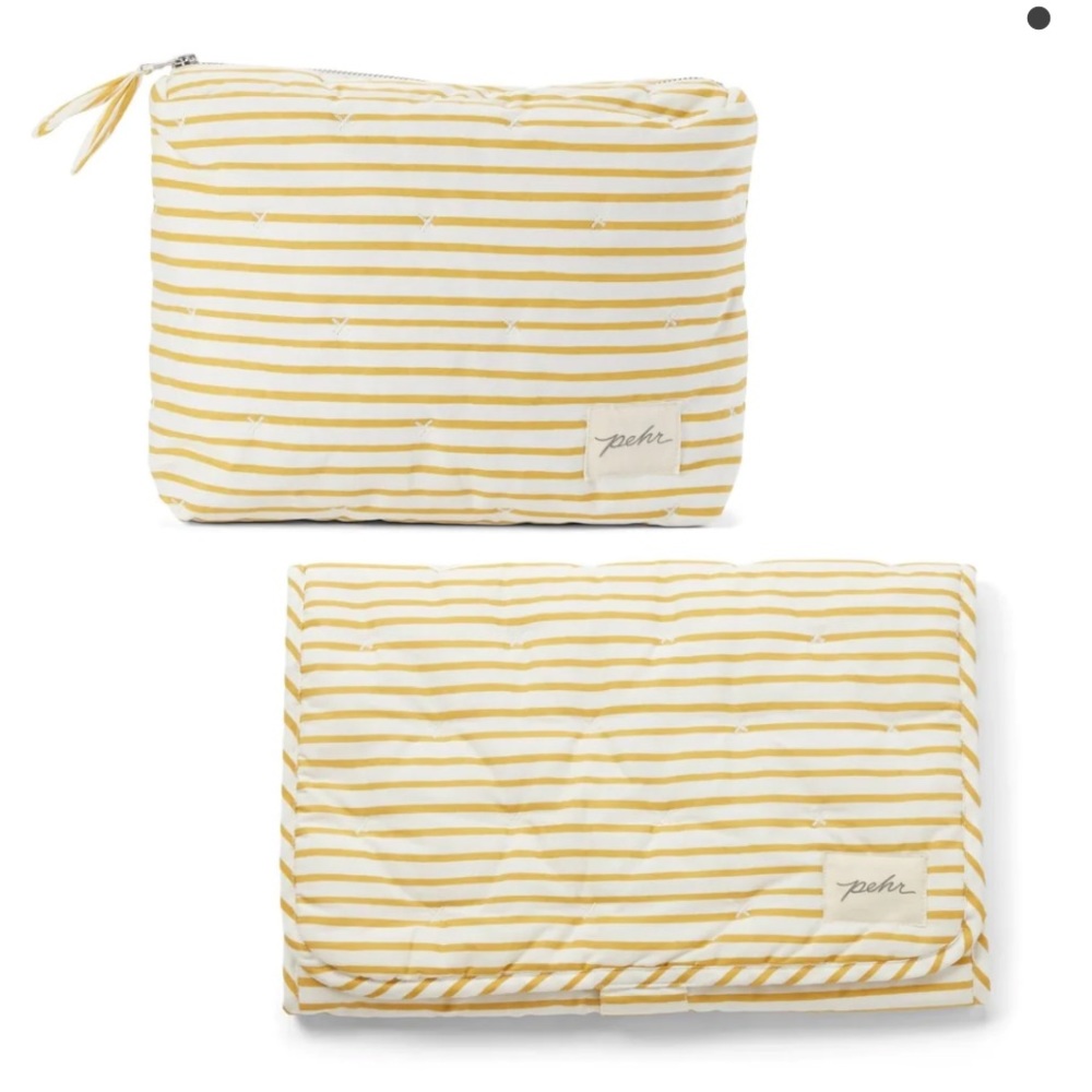 Pehr On The Go set changing pad and travel pouch stripes away marigold